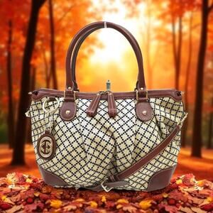 Gucci Hand Bag  Beige Canvas